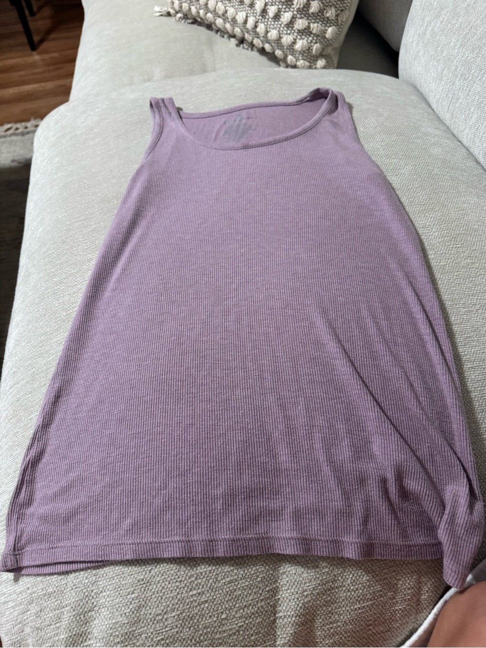 Tommy John Ribbed Tank and Drawstring Lounge Shorts Set - Lavender - Picture 6 of 9